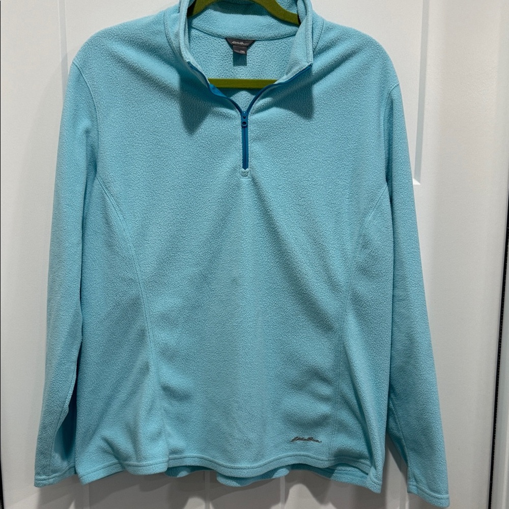 Eddie Bauer Women’s Light Aqua Half-Zip Fleece Pullover